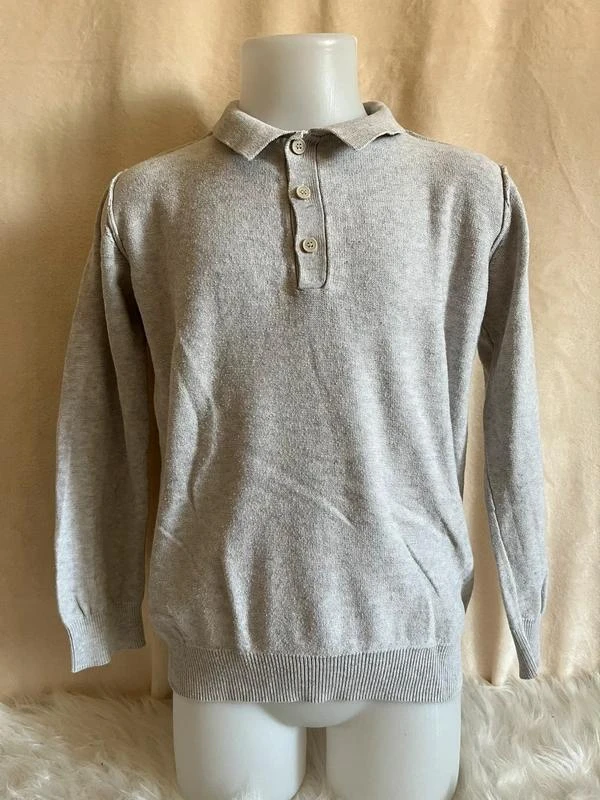 pull polo tape à l'œil gris – 8 ans
